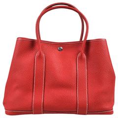 Hermes Cassis Red Negonda Leather "Garden Party 36" Tote Bag 7