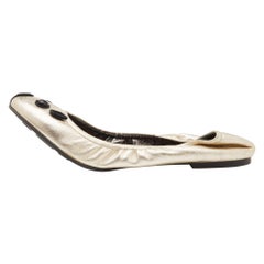 Marc by Marc Jacobs Gold/Black Leather Mouse Ballet Flats Size 40