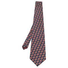 Christian Dior Monsieur Corbata de poliéster estampada negra