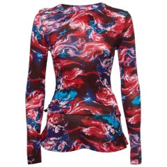 Kenzo - Top con coulisse in jersey con stampa astratta XS