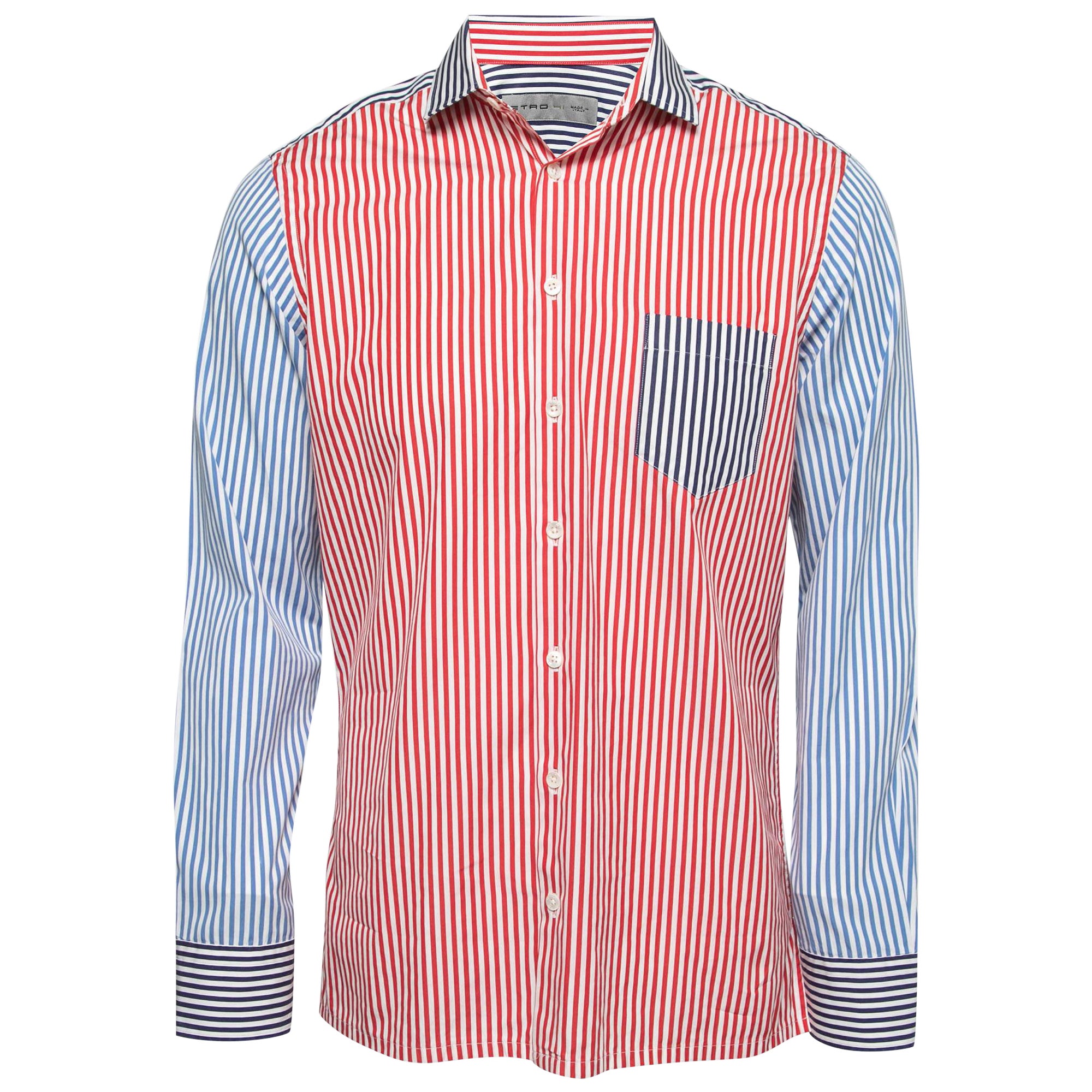 Etro - Camicia a maniche intere in cotone a righe multicolore L.L.A.