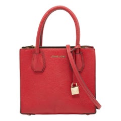 Michael Kors Red Leather Mini Mercer Tote