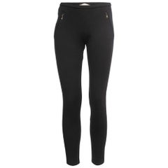 Emilio Pucci Schwarz Strick Front Zip Detail Leggings M