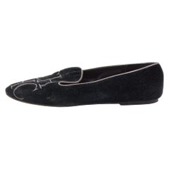 Carolina Herrera Schwarzer Smoking-Sessel aus Wildleder  Größe 37