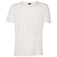 Giorgio Armani Camiseta de punto de algodón estampado crema 3XL