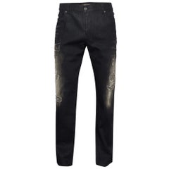 Roberto Cavalli - Jeans neri in denim invecchiato XL