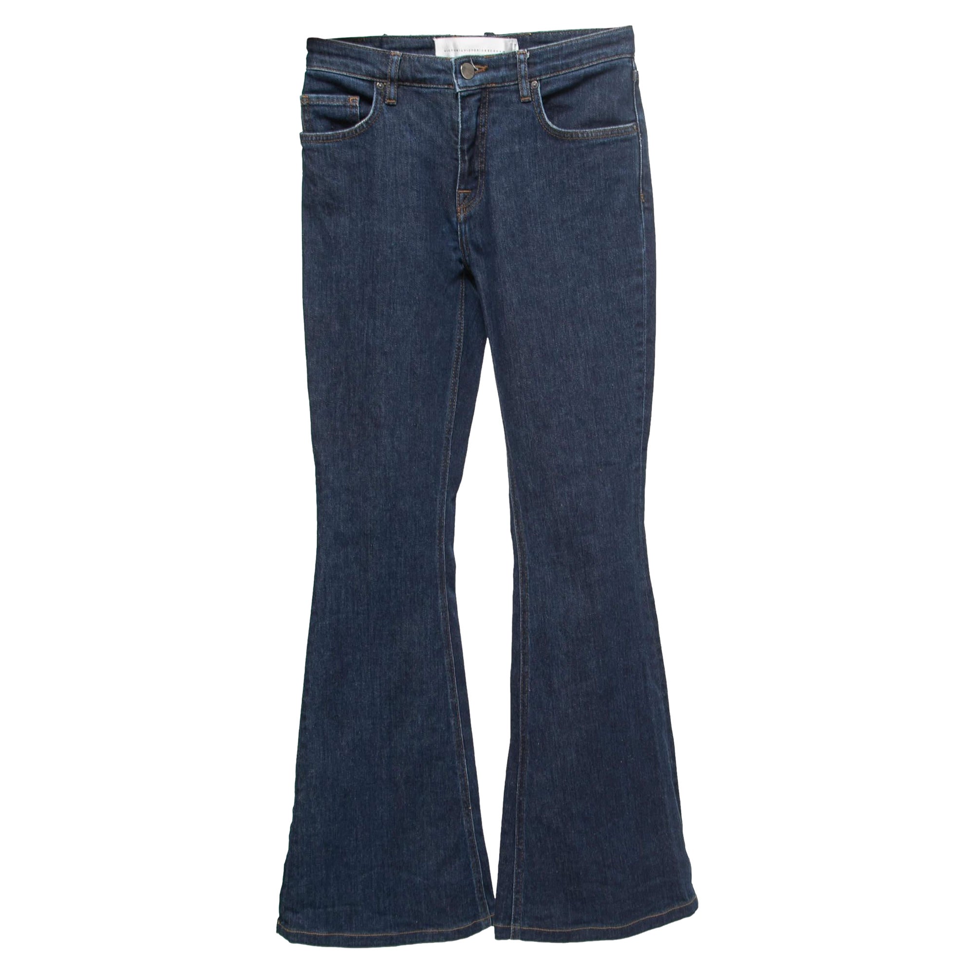 Victoria Victoria Beckham Blau Denim Flared Jeans S Taille 25" im Angebot