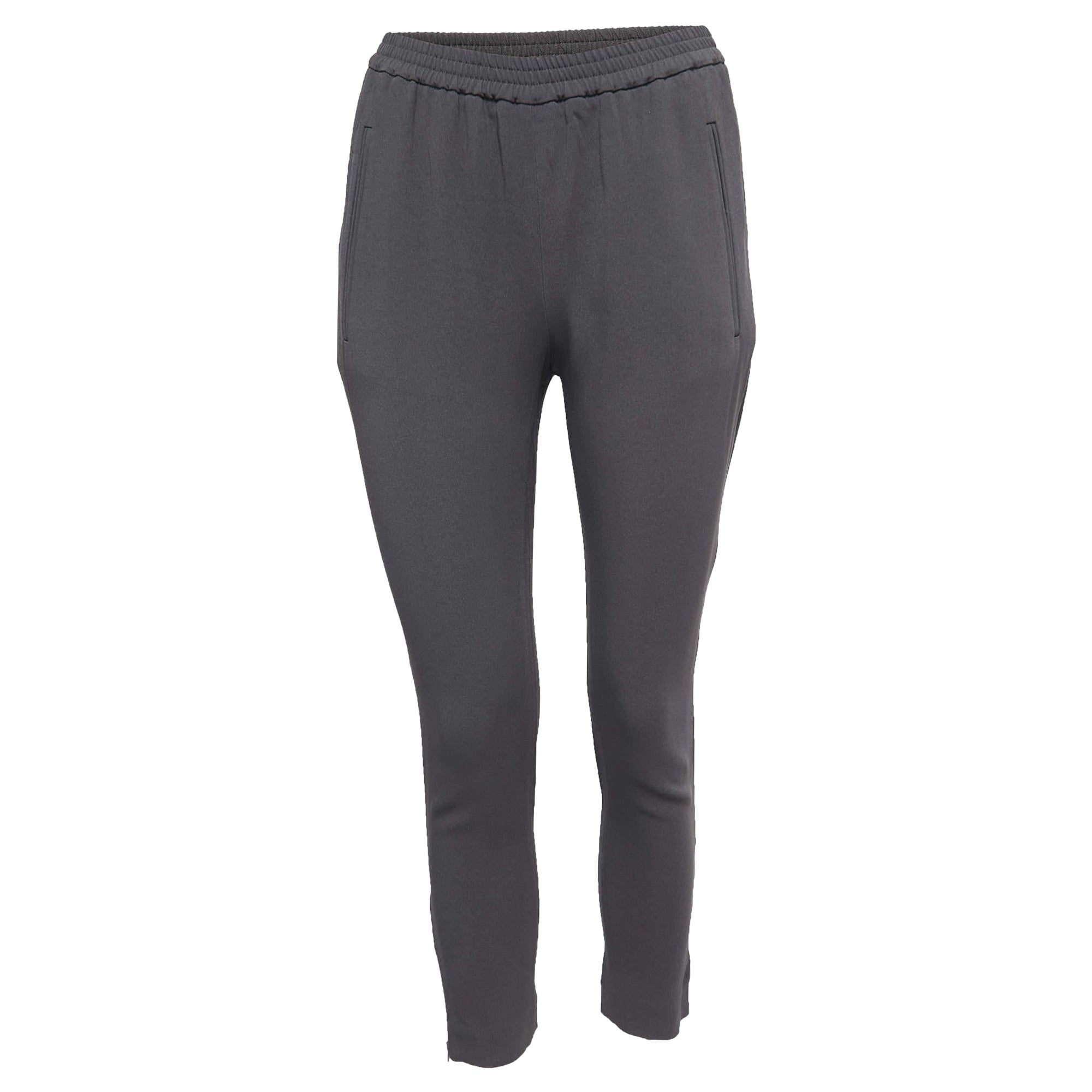 Stella McCartney - Pantalon à jambes coniques en crêpe gris XS