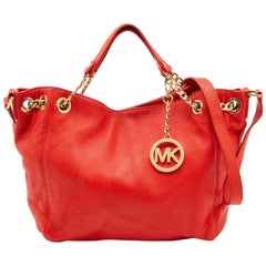 Michael Kors Orange Leather Chain Hobo