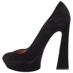 Celine Black Suede Platform Pump Size 40