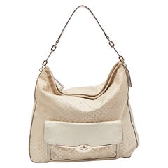 Coach Crema Op Art in tessuto e pelle Madison Hobo