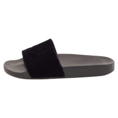 Chanclas Givenchy Logo Terciopelo Negro Talla 40