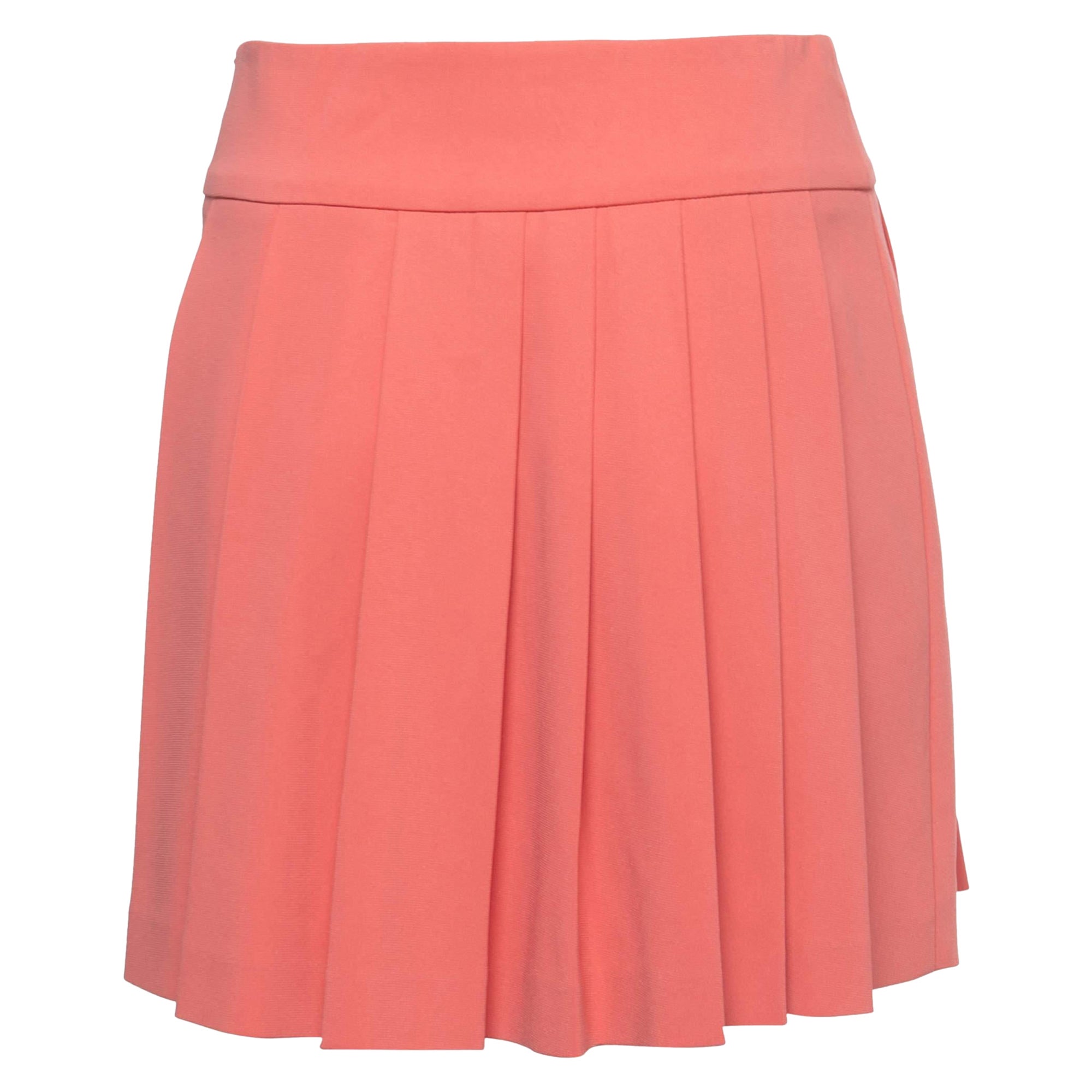 Moschino Pink Crepe Pleated Mini Skirt S