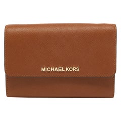 Michael Kors Brown Leather Flap Wallet
