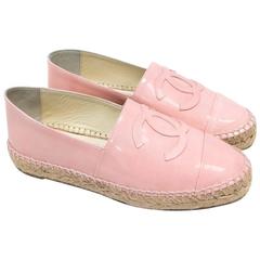Chanel Pink Patent Espadrilles