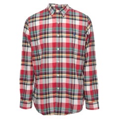 Ralph Lauren Multicolor Plaided Cotton Full Sleeve Custom Fit Shirt L