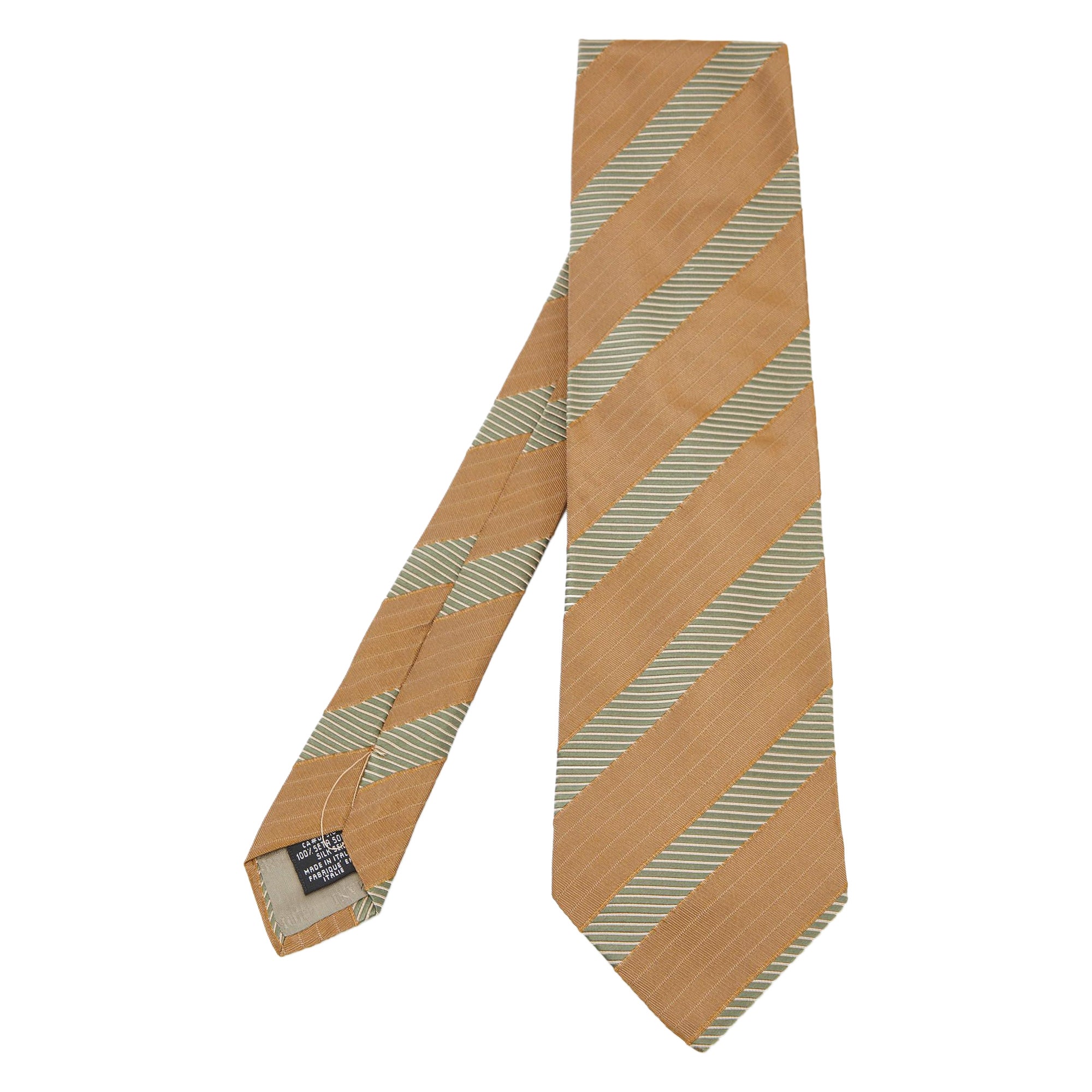Giorgio Armani Cravatte Gold Striped Silk jacquard Tie