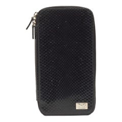 Dolce & Gabbana Schwarzer organizer aus Wasserschlangenleder mit Reißverschluss oben