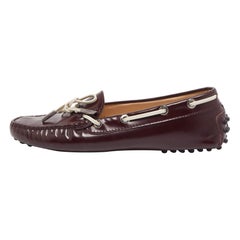 Mocasines Tod's Slip On con Lazo de Piel Borgoña Talla 36.5