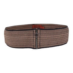 Missoni Brown Striped Knit Elasticized Waist Belt M