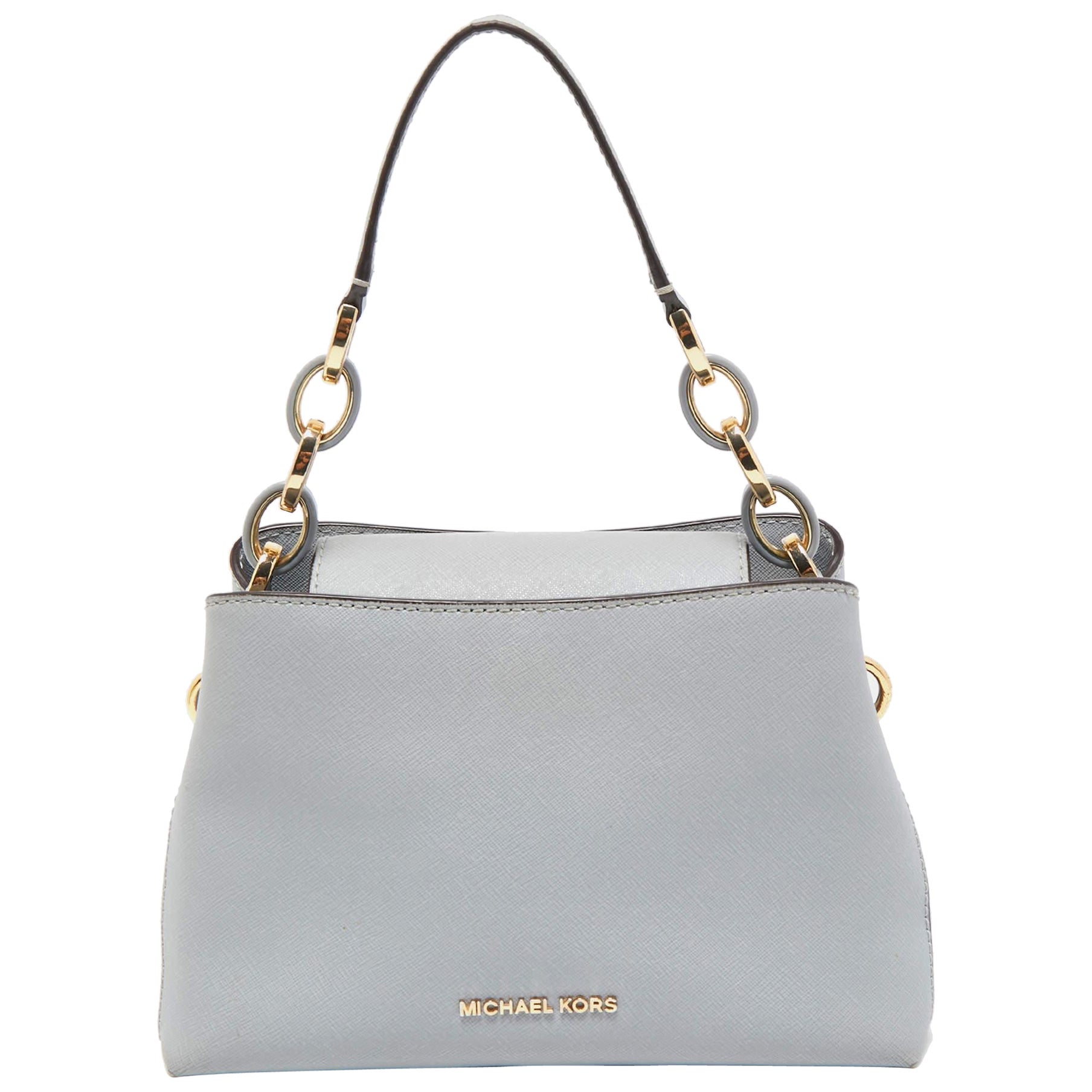 Michael Kors Light Blue Saffiano Leather Portia Satchel