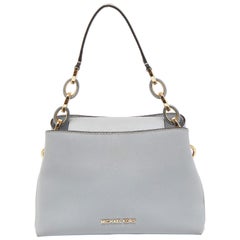 Michael Kors Hellblaue Portia-Umhängetasche aus Saffiano-Leder