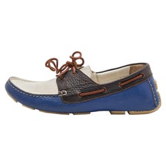 Bottega Veneta Tri Color Leather Lace Up Loafers Size 40