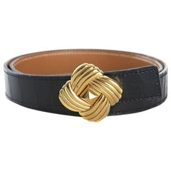 Hermes Patent Croc Belt from 1995