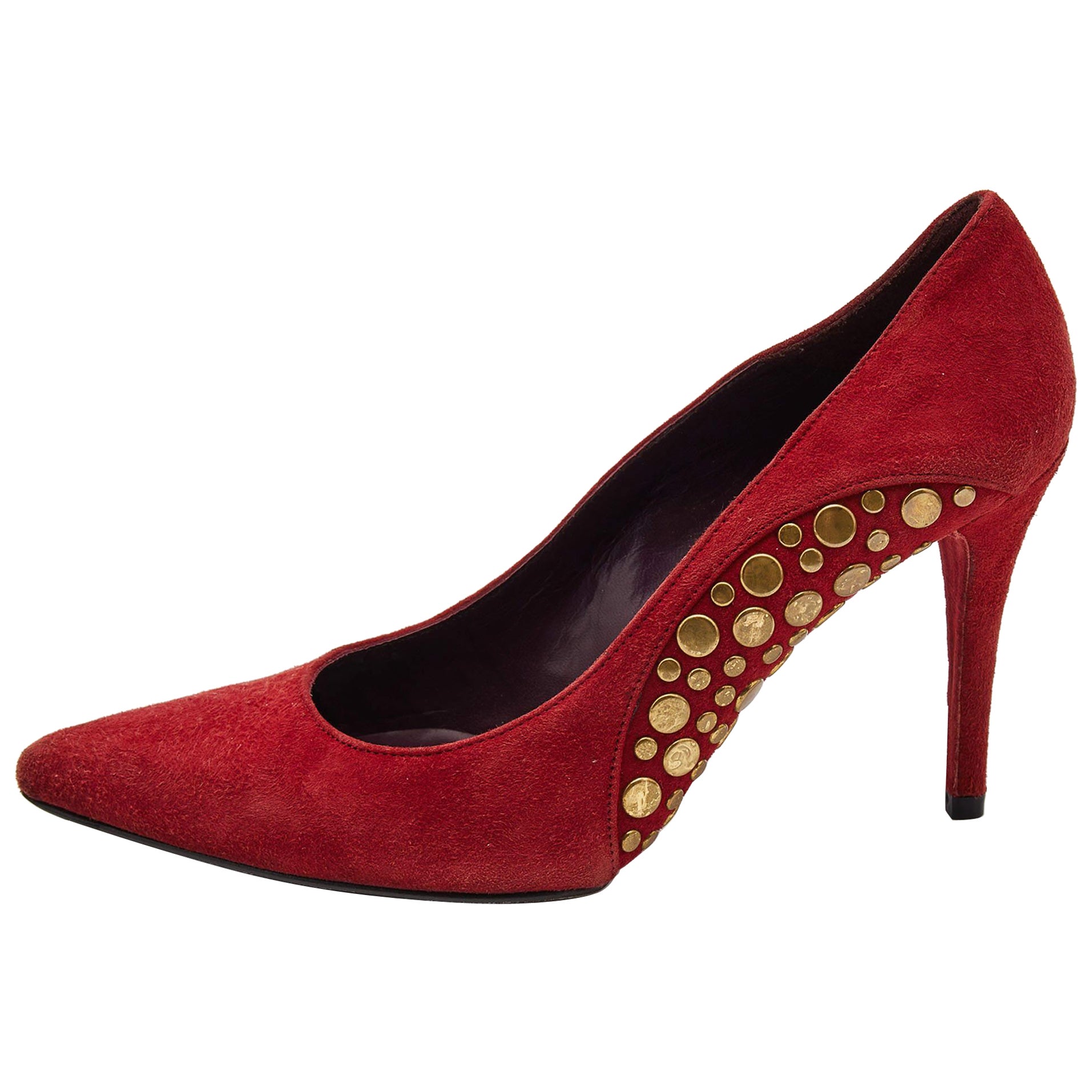 Stuart Weitzman escarpins cloutés rouge foncé taille 37 en vente