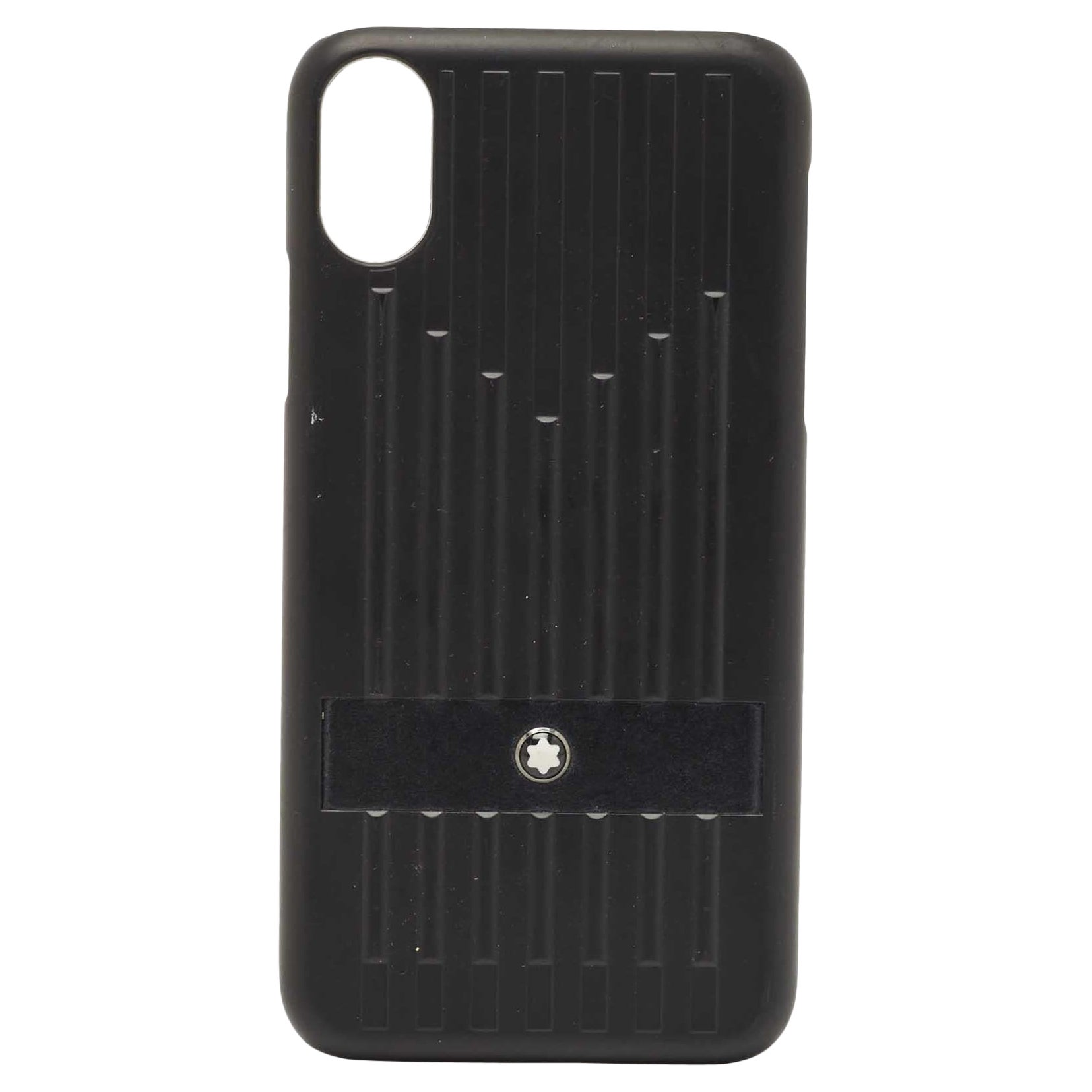 Montblanc Black Sartorial Hard Shell Leather Phone Case IPhone X For Sale