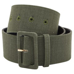 Stella McCartney Green Canvas Waist Belt 71CM