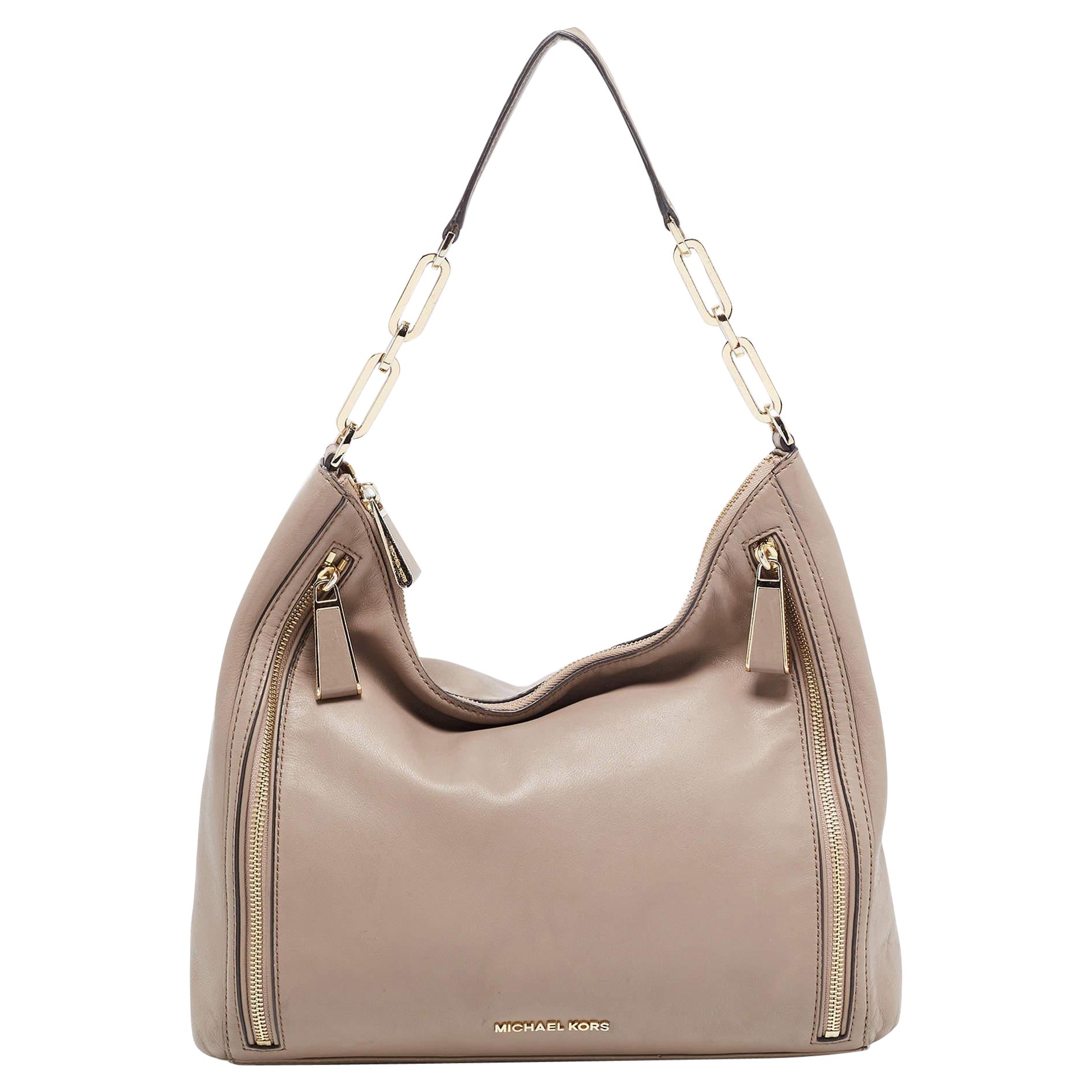 Michael Kors Beige Leather Matilda Shoulder Bag For Sale
