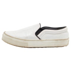 Celine, scarpe da ginnastica in pelle bianca/nera taglia 37