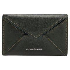 Alfred Dunhill Green Leather Flap Card Case