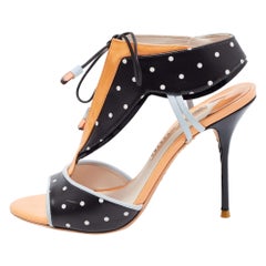 Sophia Webster Tricolor Polka Dot Leather and Patent Leilou Sandals Size 38