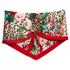 Bufanda Kefia de seda satinada estampada multicolor Roberto Cavalli