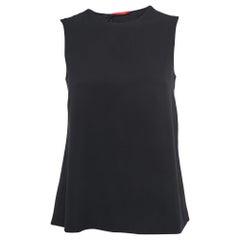 CH Carolina Herrera Black Crepe Sleeveless A-Line Top S