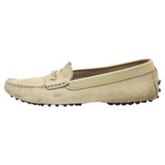 Tod's Slip On Loafers aus grauem Wildleder und Lackleder Größe 38
