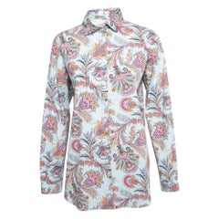 Etro - Chemise à manches longues en coton imprimé bleu L
