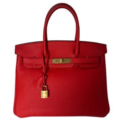 Hermes Tomate Birkin 30 Bag