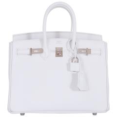 Hermes 25cm Birkin White Epsom palladium hardware