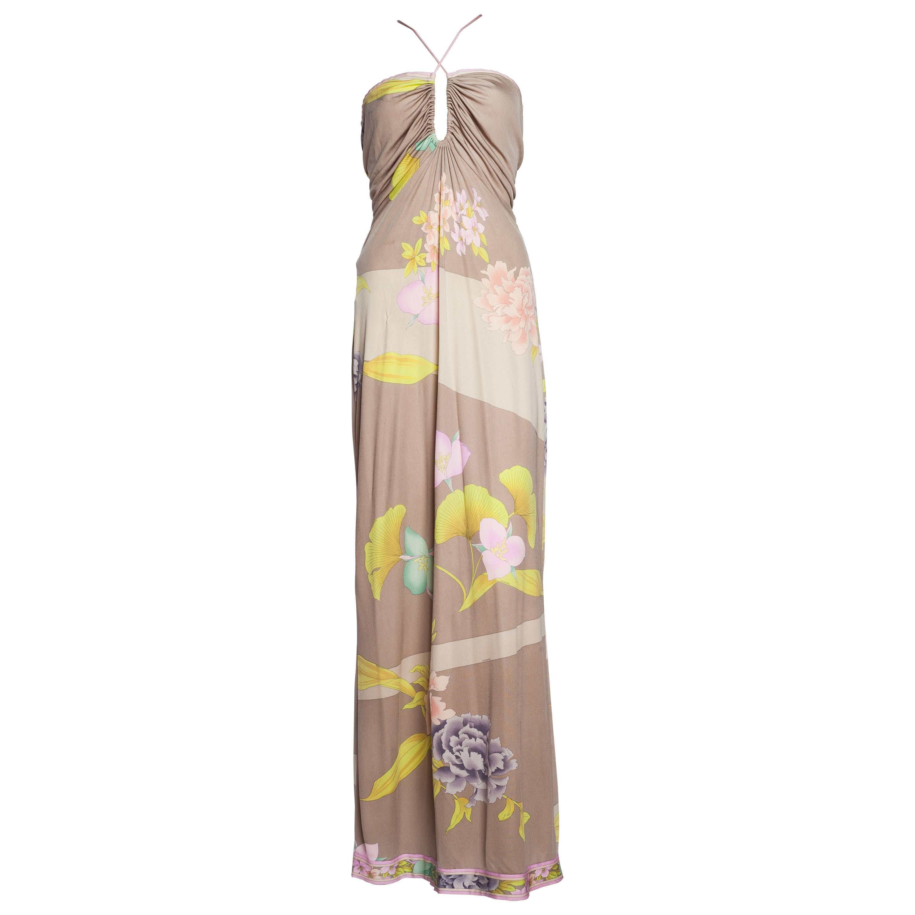 1970S LEONARD Silk Jersey Gown Dress