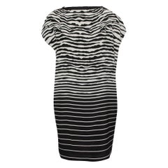 McQ by Alexander McQueen Vestido Midi Detalle Cremallera Rayas Negro M
