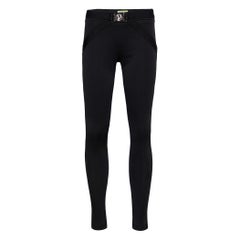 Versace Jeans Black Jersey Logo Buckle Detail Tapered Pants M