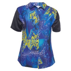 Versace Jeans Multicolor Printed Sateen Button Back Top S