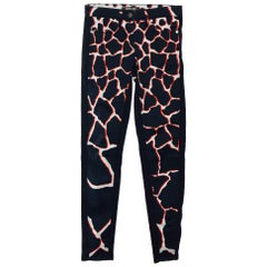 Roberto Cavalli Jean skinny en denim noir avec détails imprimés S