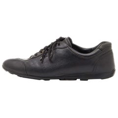 Prada Sport Schwarze Low Top-Turnschuhe aus Leder Größe 41