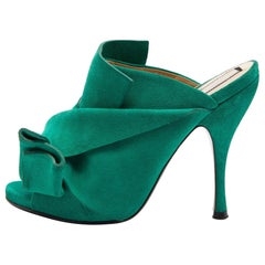 Nº21 Green Suede Raso Knotted Mules Size 37