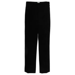 Herve Leger Vintage Black Velvet Straight Leg High Waist Trousers S
