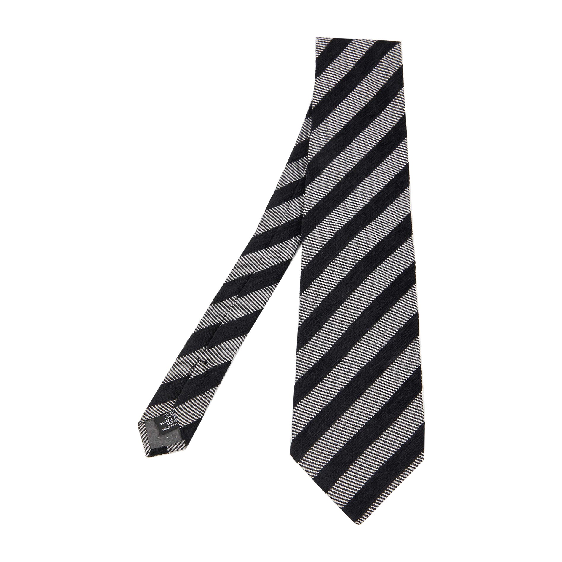 Gianfranco Ferre Grey & Black Diagonal Striped Jacquard Tie For Sale